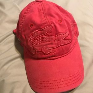 Hot pink Lacoste hat women’s